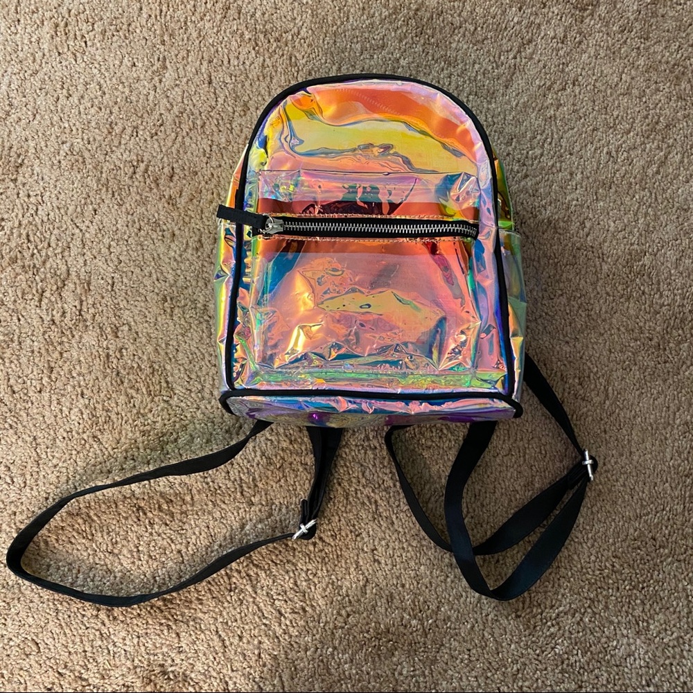 Iridescent Clear/Holographic Rave Backpack